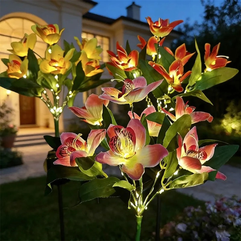 Landscape Spike Light - ไฟ LED รูปดอกกล้วยไม้ประดับตกแต่งสวน งานแต่งงาน งานปาร์ตี้ สนามหญ้า