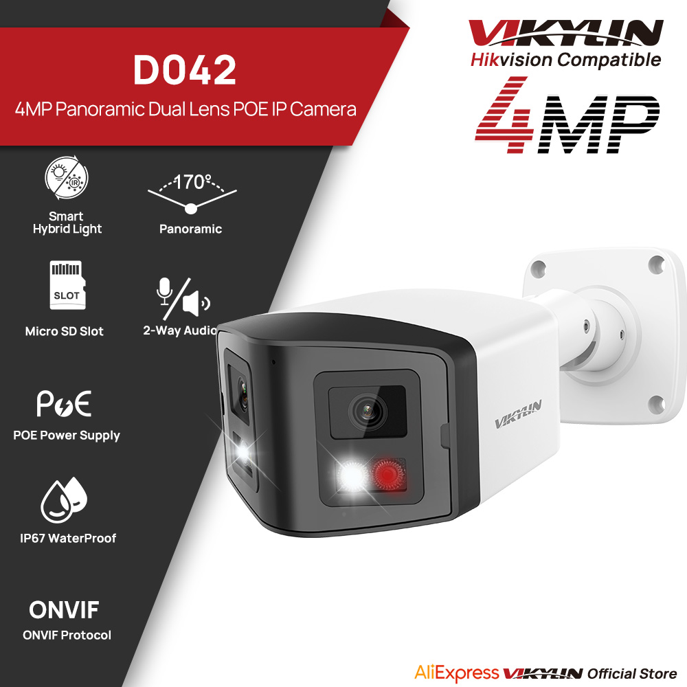 Outdoor Lighting Mains Powered - วิคิลิน 170 ° กล้อง IP รักษาความปลอดภัยแบบพาโนรามา