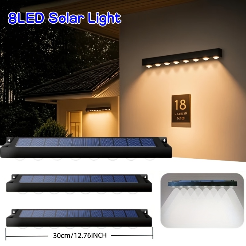 Outdoor Lighting On Fence - 1/2/4 ชิ้นไฟป้ายพลังงานแสงอาทิตย์กลางแจ้ง LED ไฟรั้วโคมไฟติดผนังพลังงานแสงอาทิตย์สำหรับสวนลานระเบียงบันไดตกแต่ง