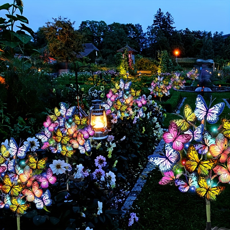 Outdoor Lighting Brands - พลังงานแสงอาทิตย์ LED สวนผีเสื้อไฟกันน้ําที่มีสีสันโคมไฟสนามหญ้ากลางแจ้งสําหรับลานลานเทศกาลคริสต์มาสตกแต่งหลังคา