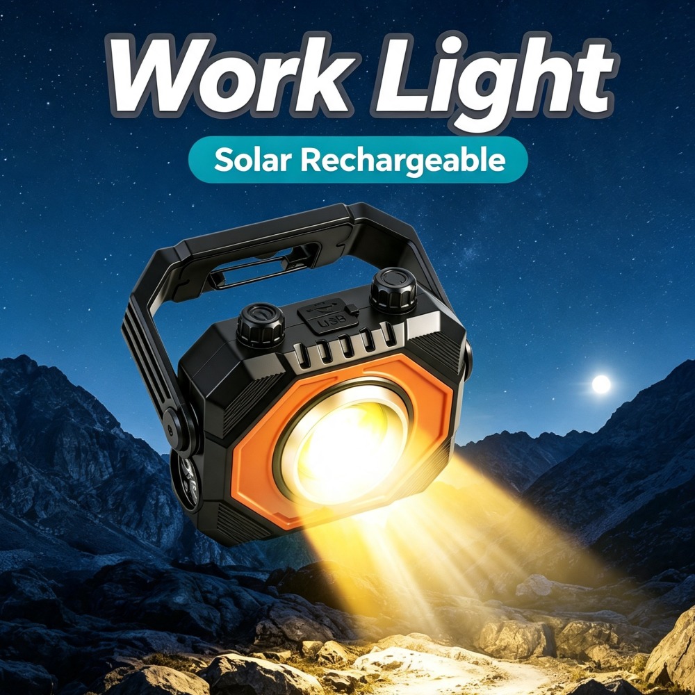 Outdoor Lighting Repair - ไฟฉายทำงาน COB อเนกประสงค์รุ่นใหม่ ชาร์จไฟได้สองแบบ ทั้งพลังงานแสงอาทิตย์และ USB