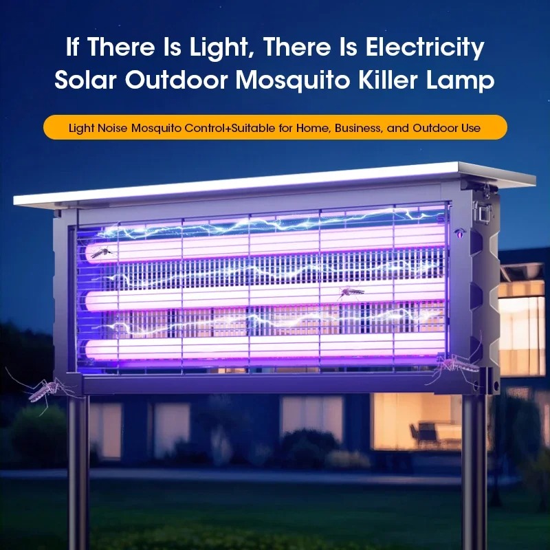 Outdoor Lighting On Fence - โคมไฟดักแมลงพลังงานแสงอาทิตย์แบบ Heavy Duty โครงสร้างทนทานป้องกันสนิม ครอบคลุมพื้นที่กว้าง 2000