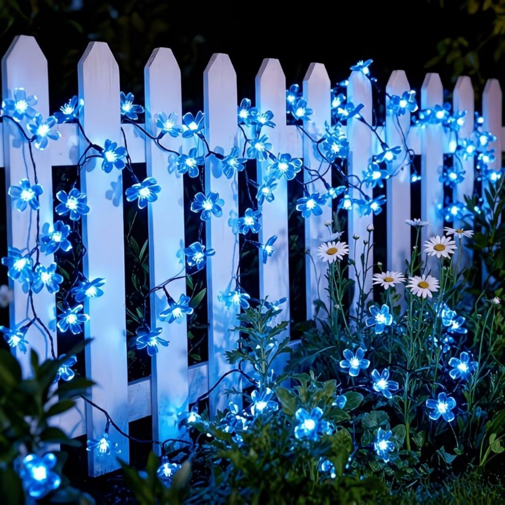 Landscape Spike Light - ไฟประดับโซลาร์เซลล์รูปดอกซากุระสำหรับตกแต่งภายนอกอาคาร, ไฟ LED รูปดอกไม้สำหรับตกแต่งสวน, ระเบียง, สนามหลังบ้าน,