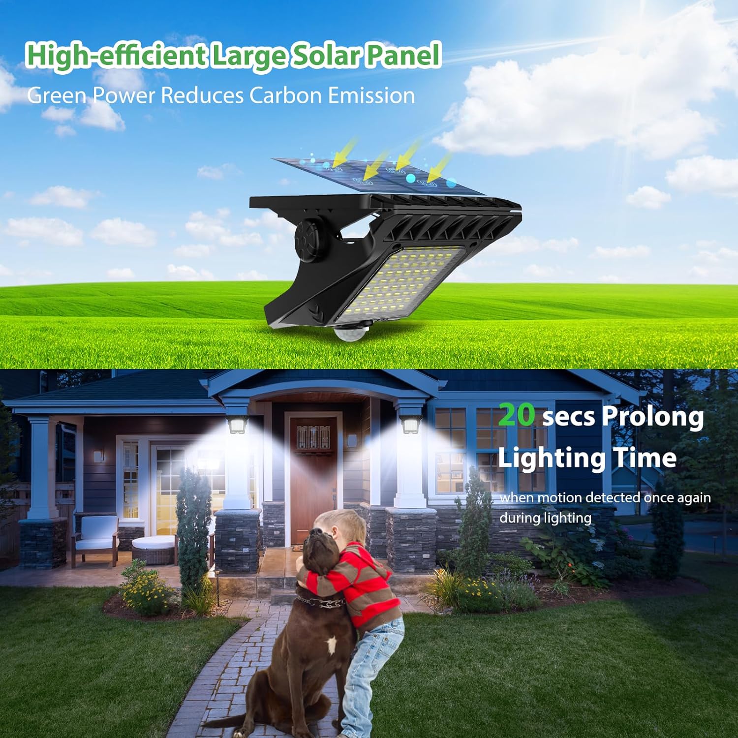 Outdoor Lighting On Fence - 45LED ไฟพลังงานแสงอาทิตย์กลางแจ้งแบบคลิปออนไฟเซ็นเซอร์ตรวจจับความเคลื่อนไหว 3 โหมดไฟรักษาความปลอดภัยกันน้ำสำหรับรั้ว, ดาดฟ้า, ผนัง,