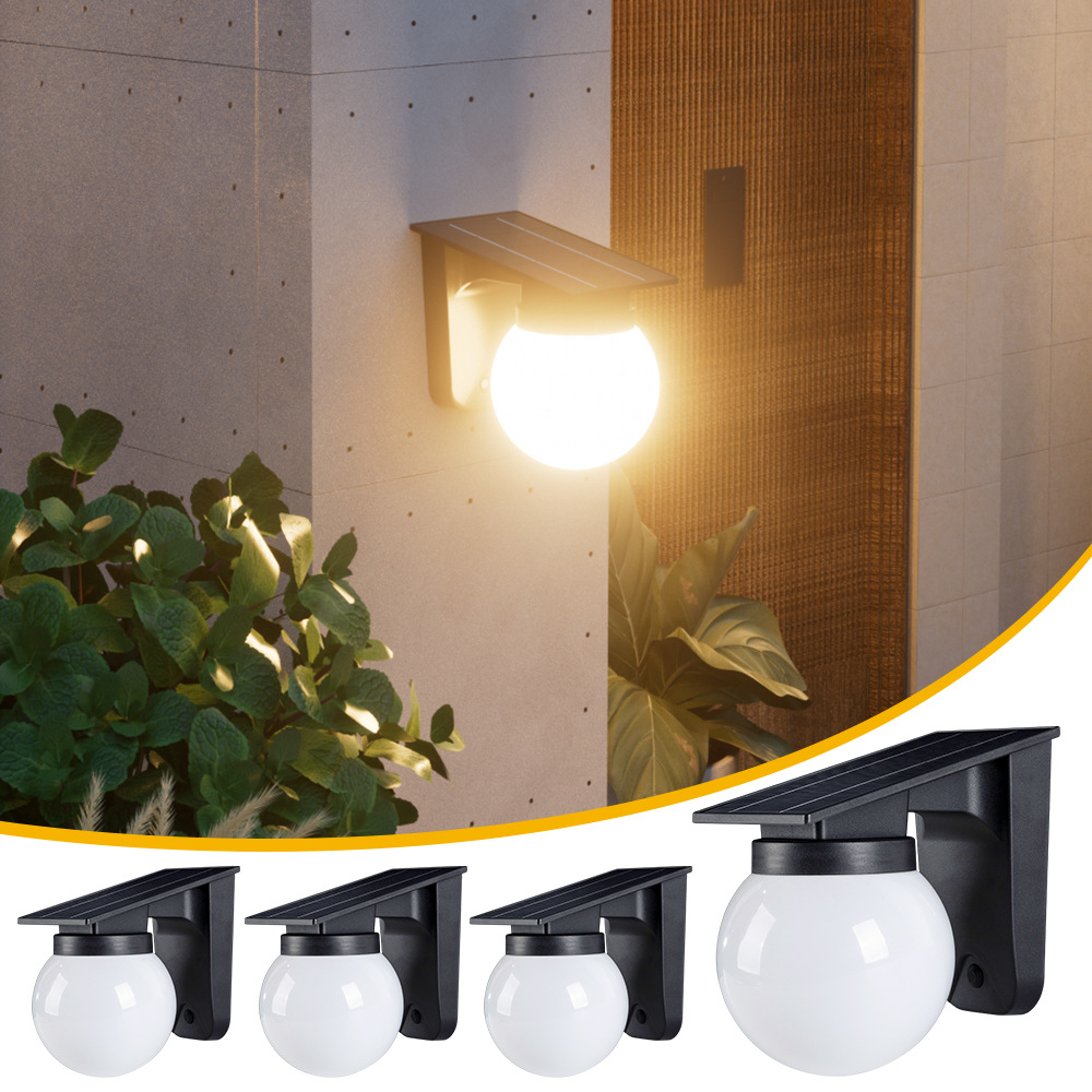Outdoor Lighting On Fence - ไฟติดผนังทรงกลมพลังงานแสงอาทิตย์สำหรับภายนอกอาคาร กันน้ำระดับ IP65 เหมาะสำหรับตกแต่งรั้ว ลานบ้าน สวน