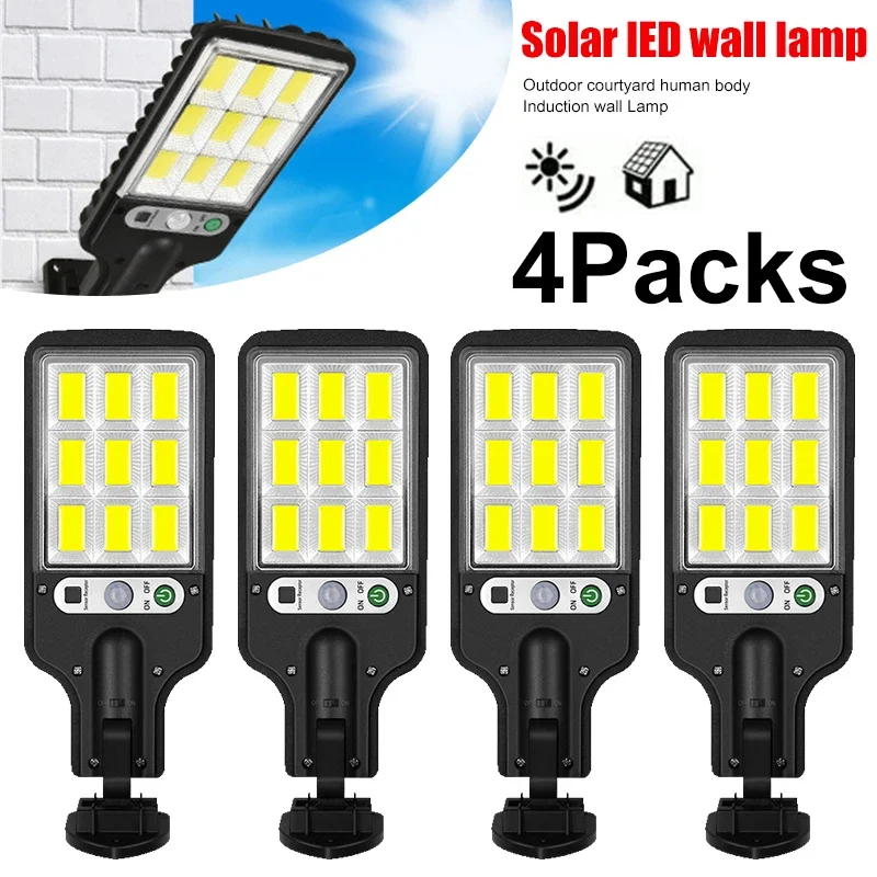 Outdoor Lighting Garden - ไฟ LED พลังงานแสงอาทิตย์สำหรับภายนอกอาคาร ติดผนัง ชาร์จไฟได้ พร้อมระบบเซ็นเซอร์