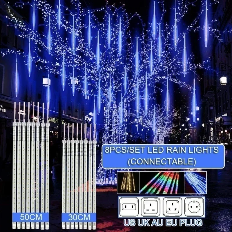 Outdoor Lighting Ideas For Party - 30 ซม./50 ซม.ฝนดาวตกกันน้ํา 8 หลอดไฟ LED