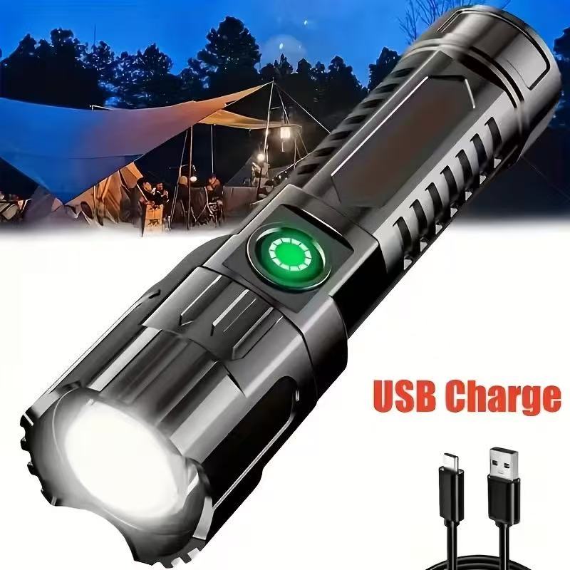 Outdoor Lighting Black - ไฟฉาย LED กำลังสูงรุ่นใหม่ ชาร์จผ่าน USB ได้