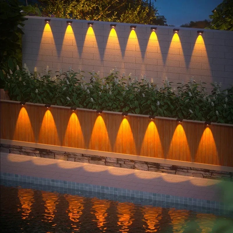 1/2/4 ชิ้น โคมไฟติดผนังพลังงาน - Outdoor Lighting On Fence บทวิจารณ์และราคา