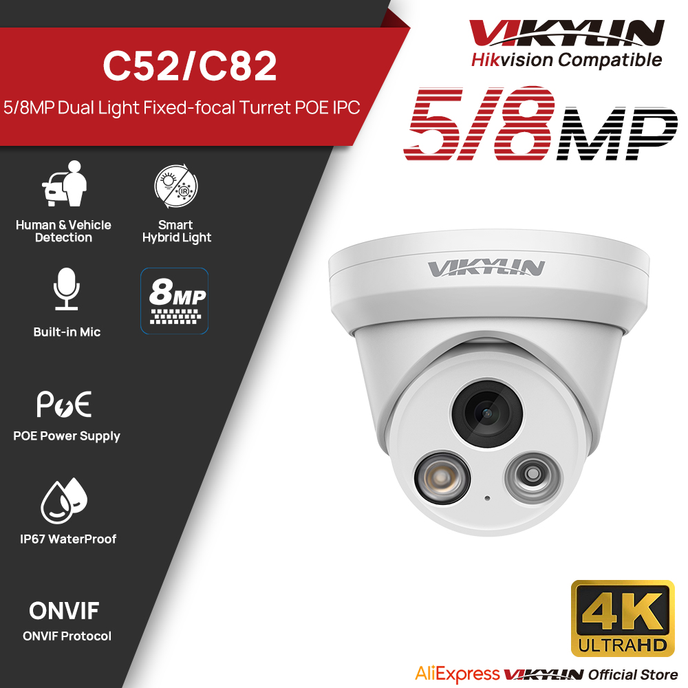 VIKYLIN 5/8MP 4K กล้อง IP แสงค - Outdoor Lighting Mains Powered บทวิจารณ์และราคา