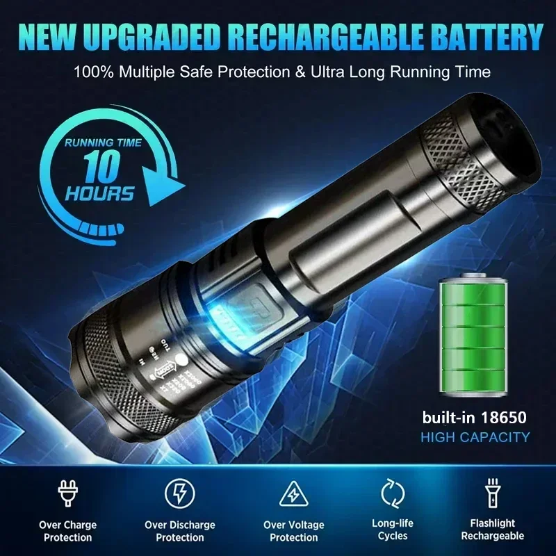 ไฟฉาย LED สว่างเป็นพิเศษ USB ช - Outdoor Lighting Black บทวิจารณ์และราคา