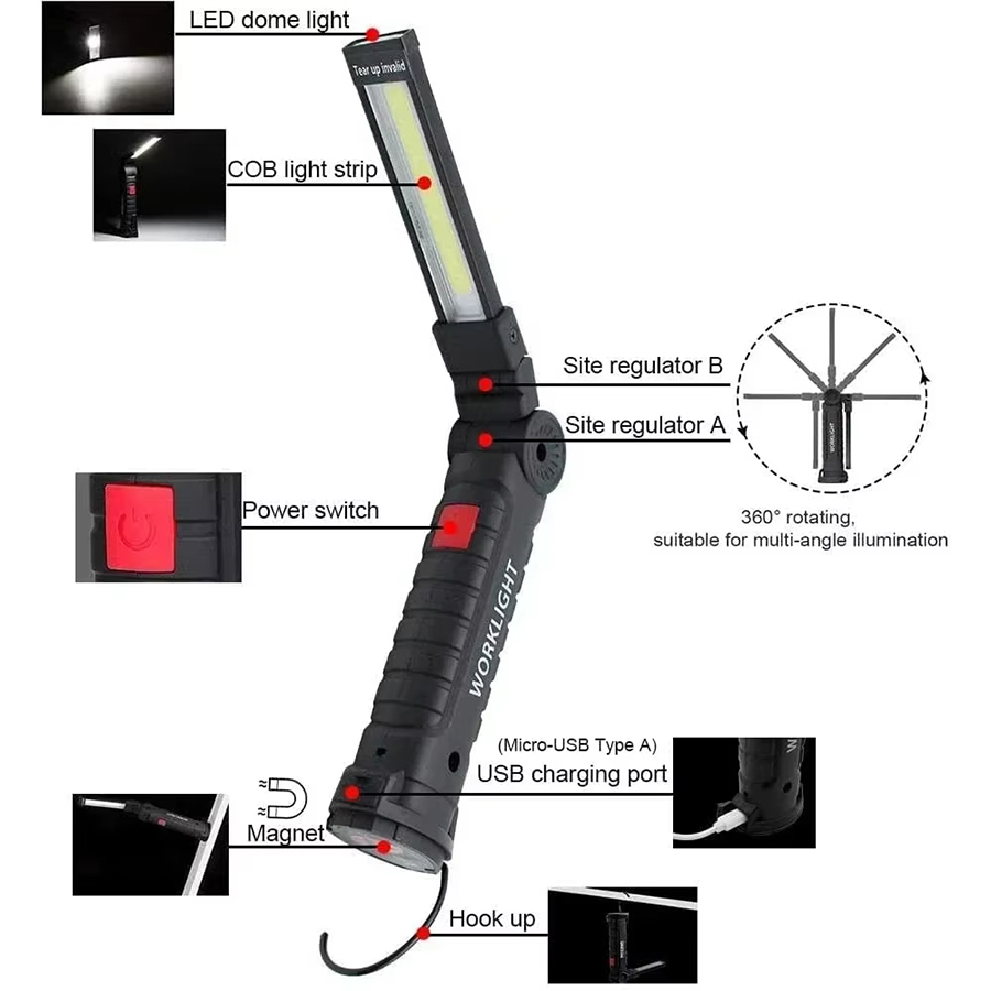 ไฟฉาย LED แบบพกพาพร้อมตะขอแม่เ - Outdoor Lighting Repair บทวิจารณ์และราคา