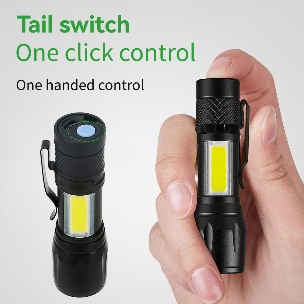 ไฟฉาย LED ขนาดเล็ก COB+XPE ไฟฉ - Outdoor Lighting Black บทวิจารณ์และราคา