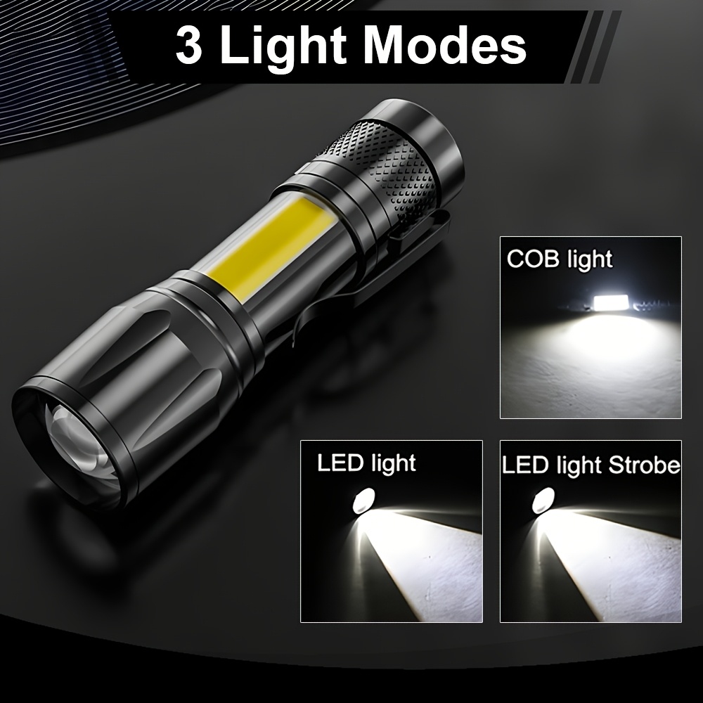 ไฟฉาย LED ขนาดเล็ก COB+XPE ไฟฉ - Outdoor Lighting Black บทวิจารณ์และราคา
