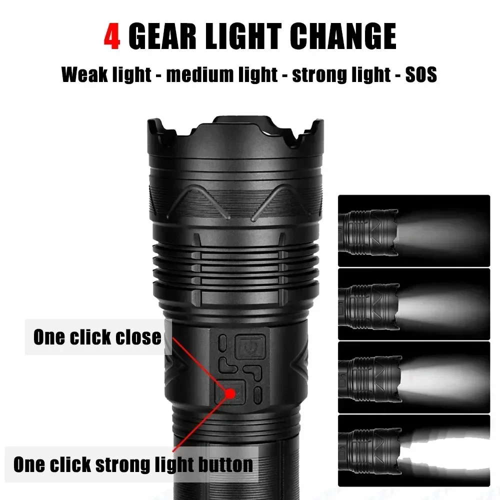 99000000LM ไฟฉาย LED สว่างเป็น - Outdoor Lighting Black บทวิจารณ์และราคา