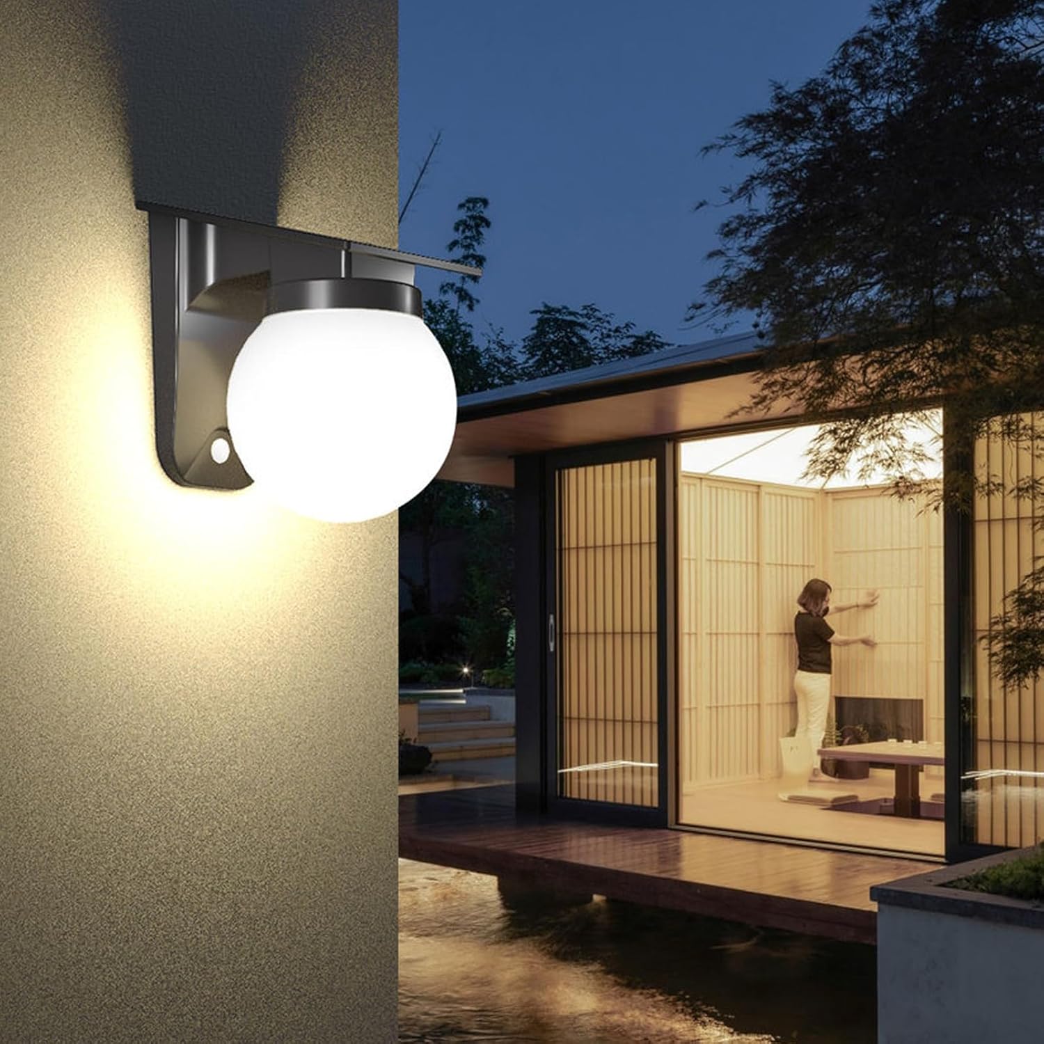 ไฟติดผนังทรงกลมพลังงานแสงอาทิต - Outdoor Lighting On Fence บทวิจารณ์และราคา