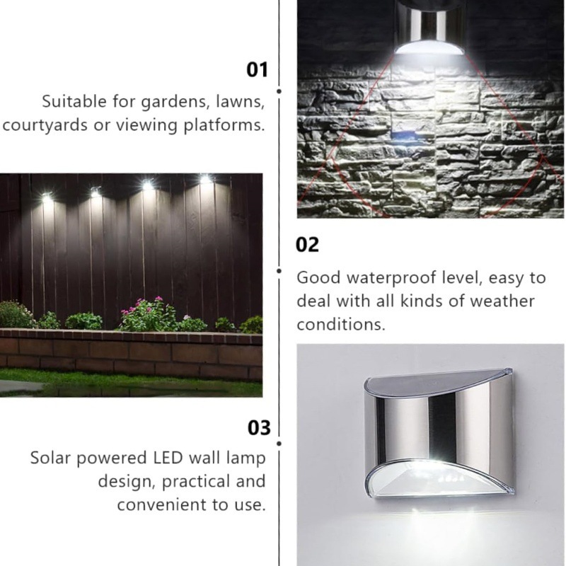 ไฟสวนพลังงานแสงอาทิตย์ 2 ชิ้น  - Outdoor Lighting On Fence บทวิจารณ์และราคา