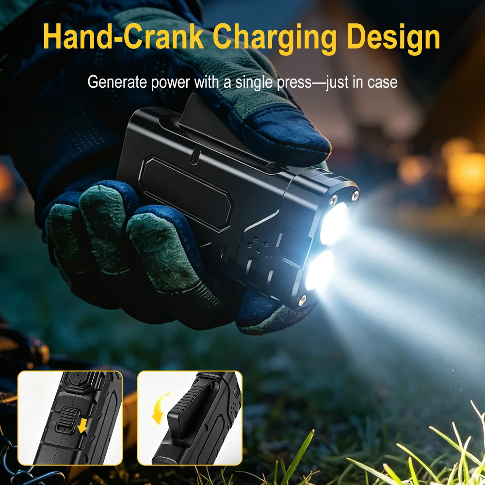 BORUIiT ไฟฉาย LED แบบหมุนมือ E - Outdoor Lighting Brands บทวิจารณ์และราคา