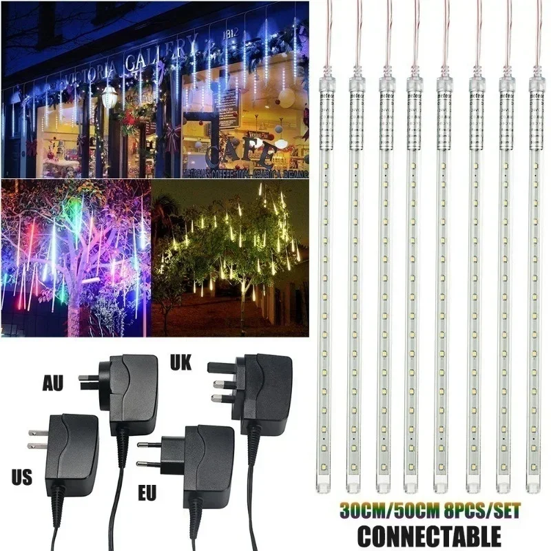 30 ซม./50 ซม.ฝนดาวตกกันน้ํา 8  - Outdoor Lighting Ideas For Party บทวิจารณ์และราคา
