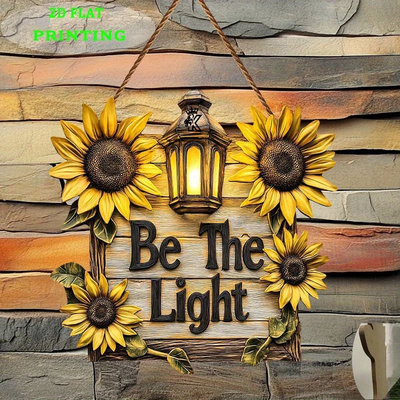 ป้ายไม้ลายดอกทานตะวันแบบแบน 2  - Outdoor Lighting Quotes บทวิจารณ์และราคา