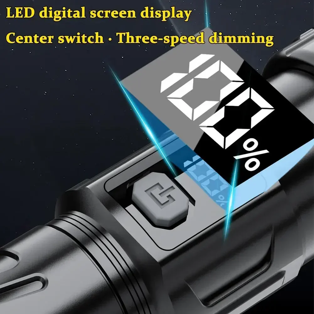 ไฟฉาย LED Super Bright USB ชาร - Outdoor Lighting Black บทวิจารณ์และราคา