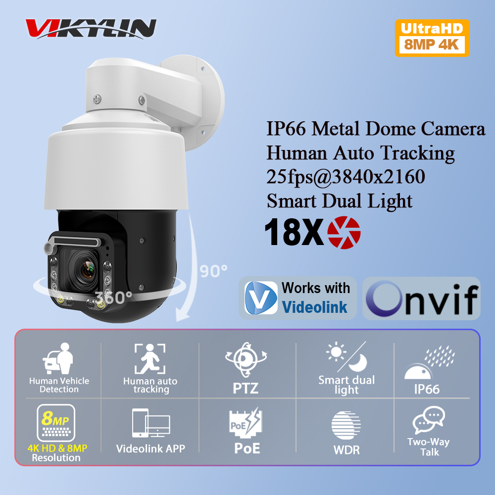 กล้องวงจรปิด Vikylin 4K 8MP ซู - Outdoor Lighting Mains Powered บทวิจารณ์และราคา